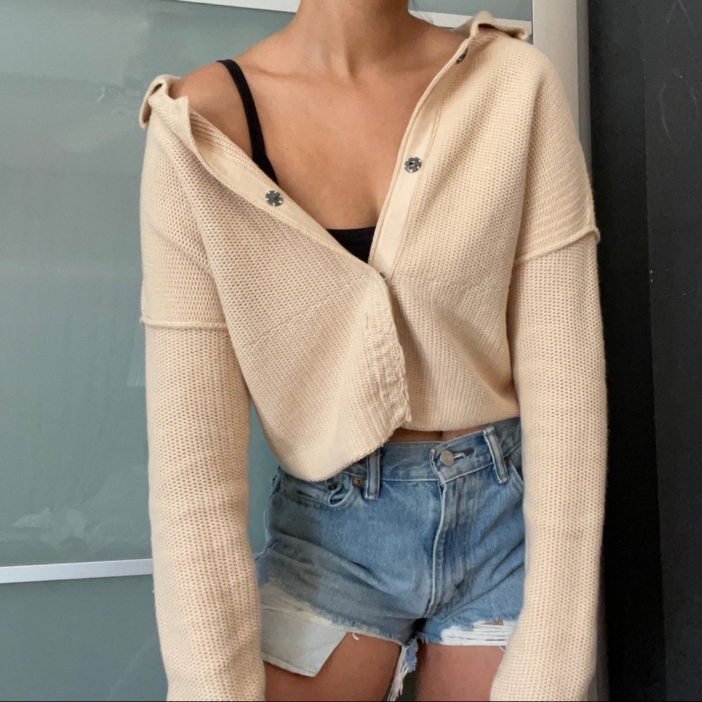 SOLD - Cream crochet sweater